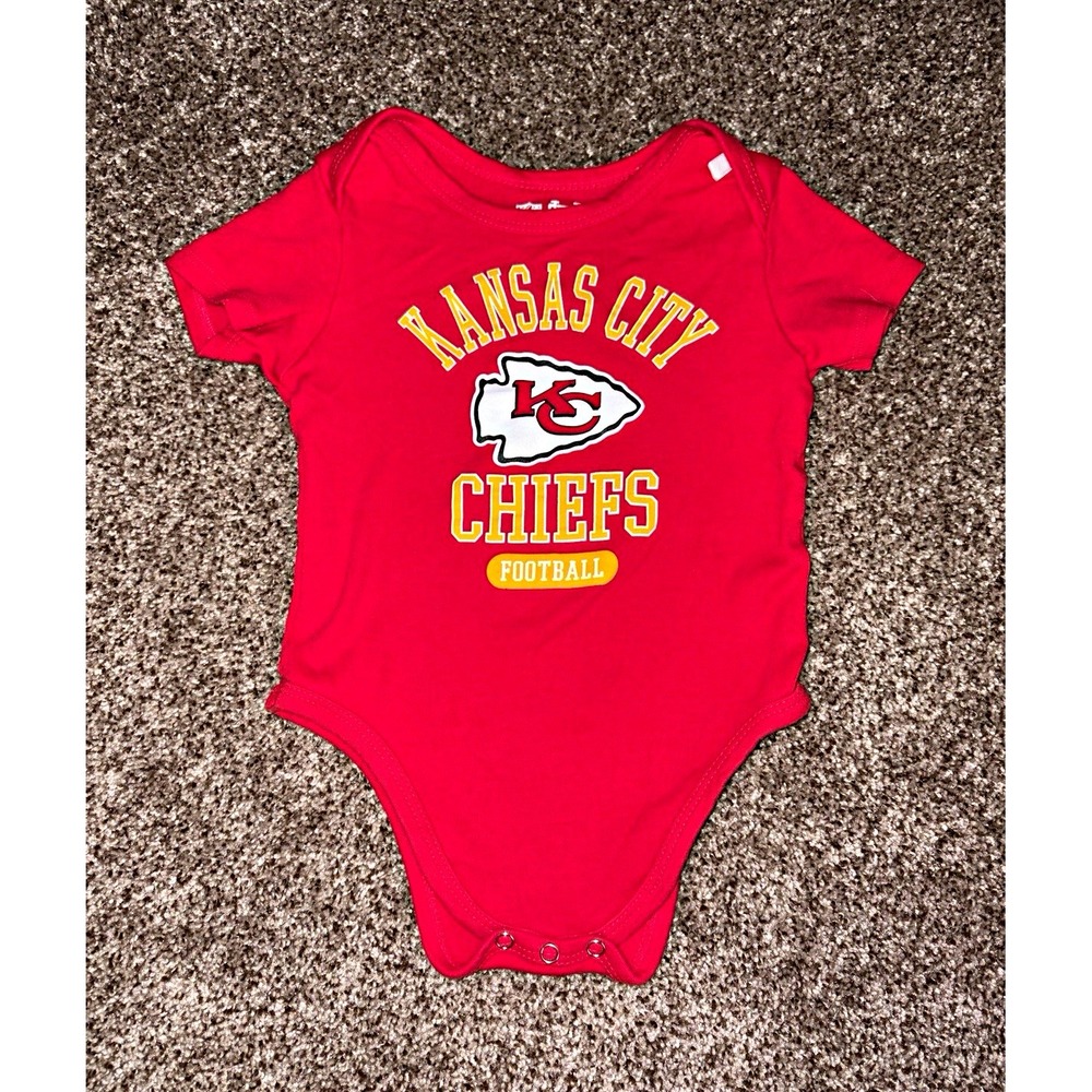 Ultra Game NFL Kansas City Chiefs Infant Baby Body Suit 18M Red Cotton